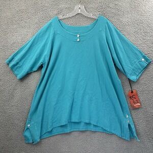 NWT Oh My Gauze Marcy Tunic Blouse Top Lagenlook 100% Cotton Women's 2‎ L/XL